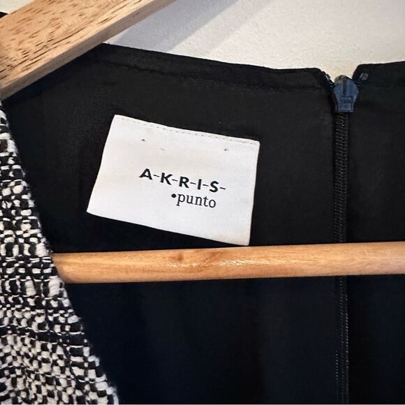 Akris Punto Black and Gray Sleeveless Sheath Midi Dress Size 8 - Picture 6 of 8